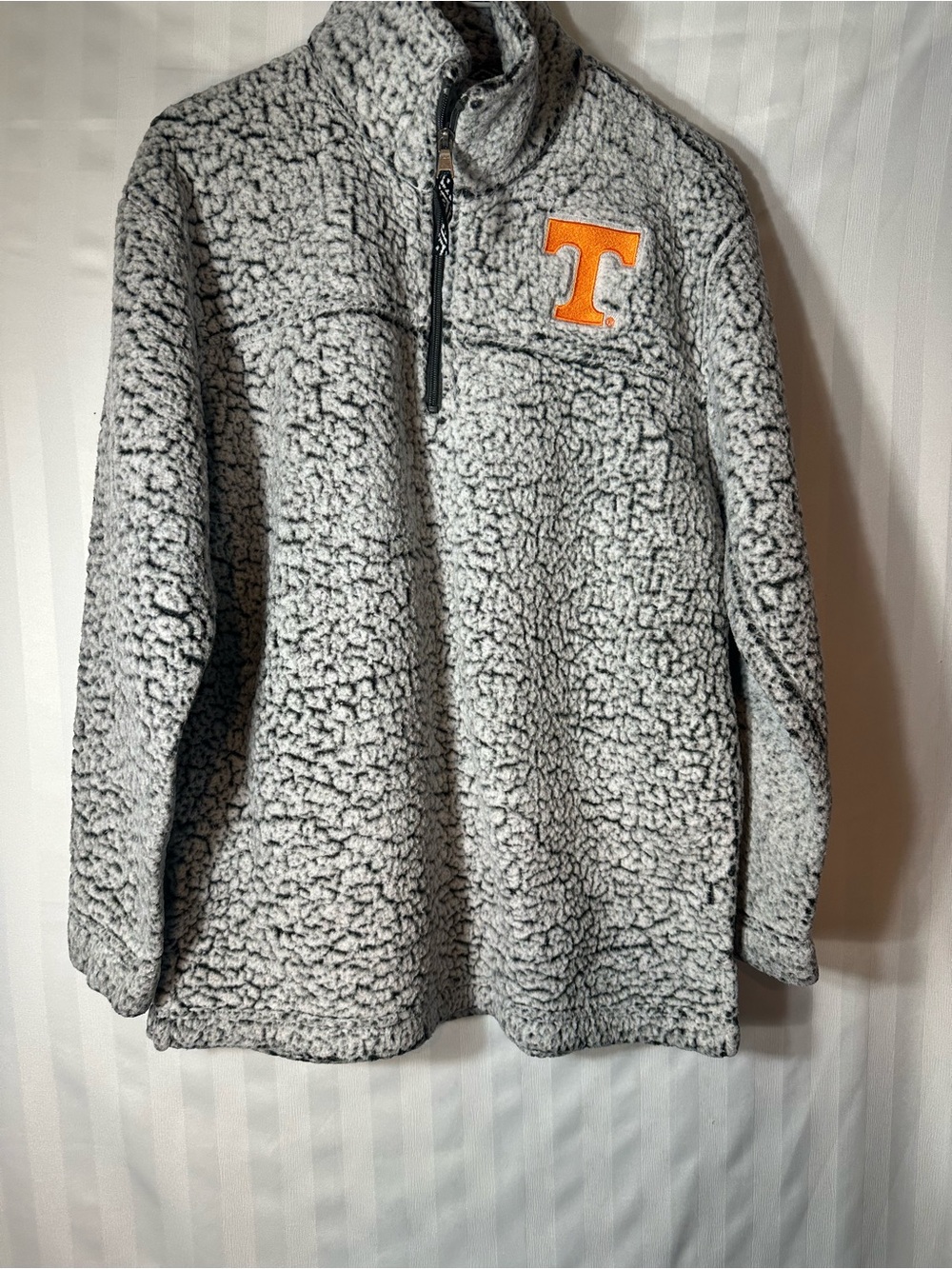 boxercraft Gray Sherpa Quarter-Zip with Orange 'T' Patch
